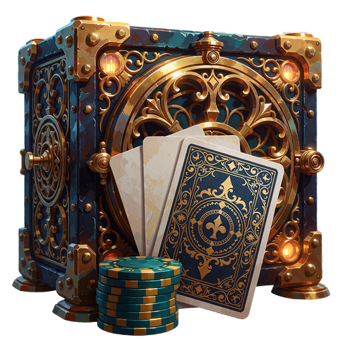 Wachlarz kart do gry z żetonami kasynowymi - kategoria gry stołowe RNG w Goldbet Casino